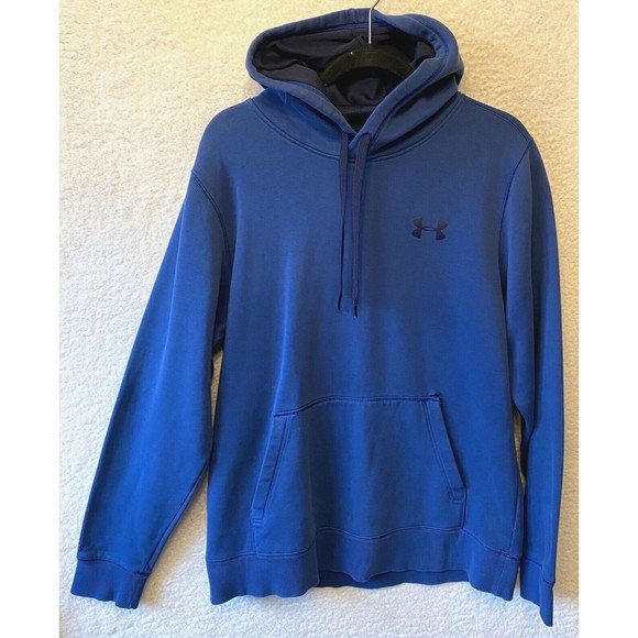 Under Armour Hoodie Mens Blue‎ Loose Outdoor Fleece Sweatshirt Medium - Picture 1 of 8